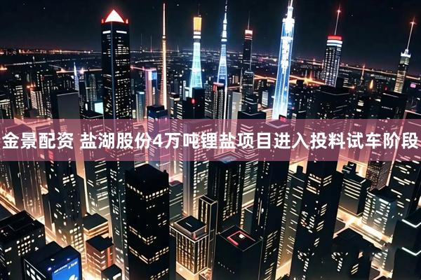 金景配资 盐湖股份4万吨锂盐项目进入投料试车阶段